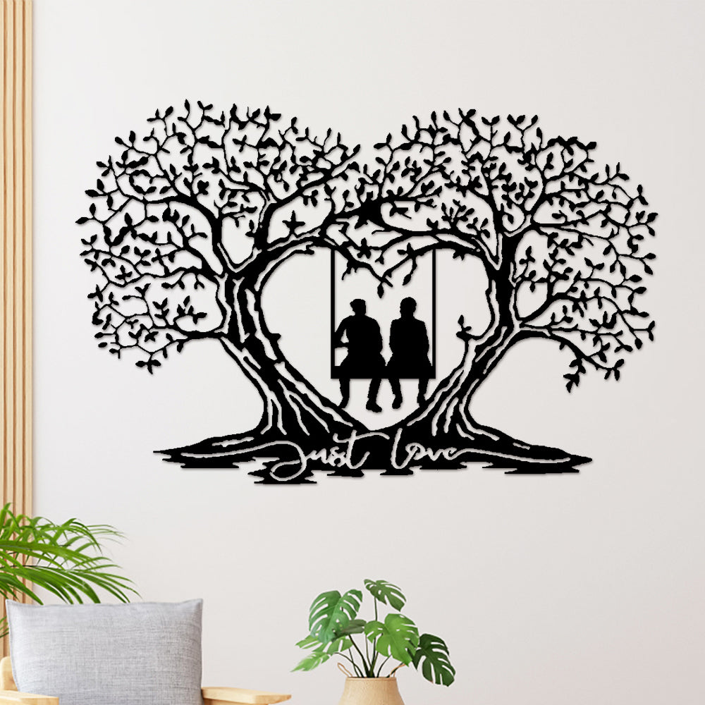 Family Tree Love Tree Heart Shaped Tree Of Life Metal Wall Art