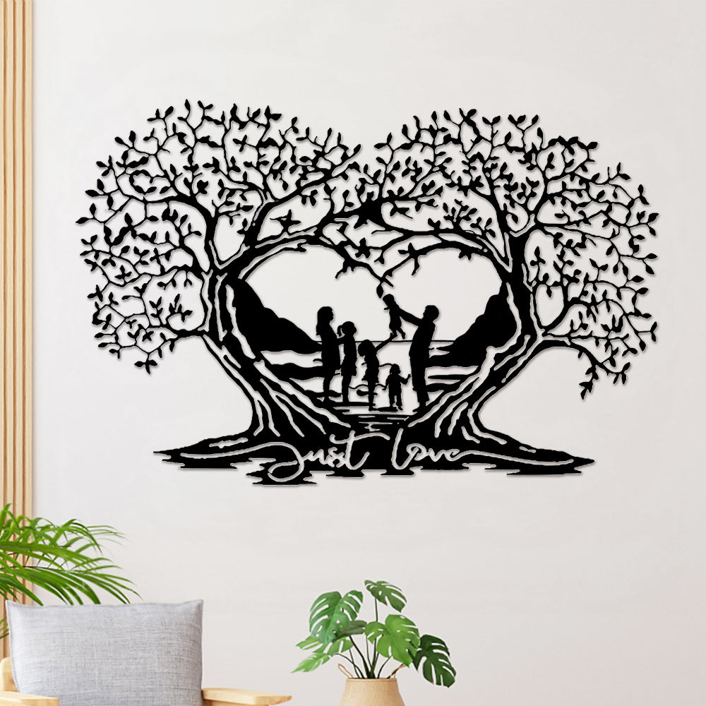 Family Tree Love Tree Heart Shaped Tree Of Life Metal Wall Art
