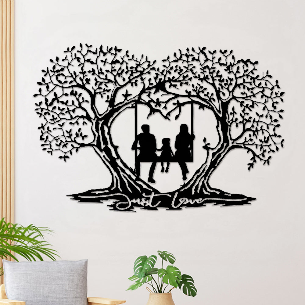 Family Tree Love Tree Heart Shaped Tree Of Life Metal Wall Art