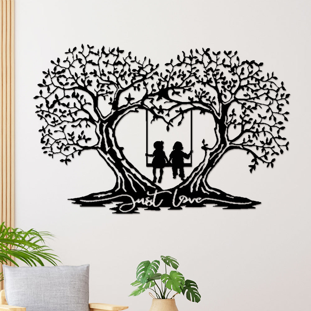 Family Tree Love Tree Heart Shaped Tree Of Life Metal Wall Art