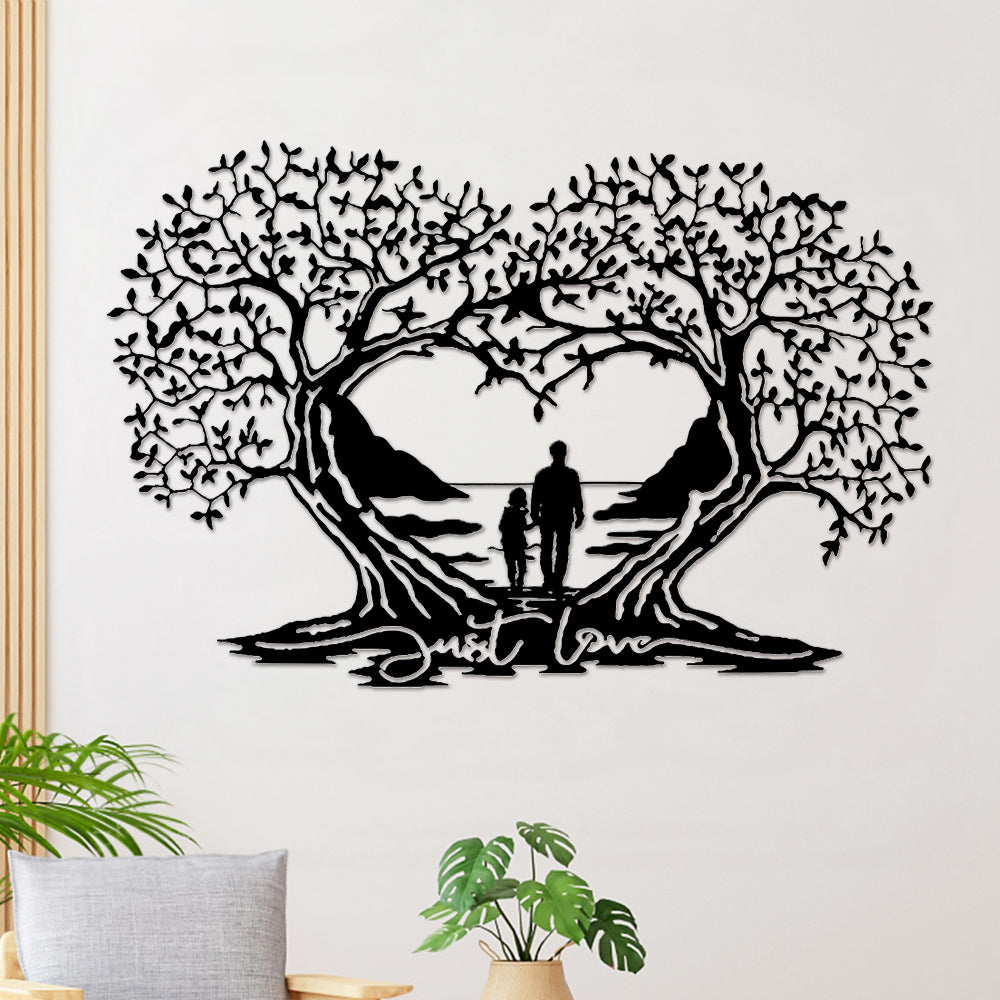 Family Tree Love Tree Heart Shaped Tree Of Life Metal Wall Art