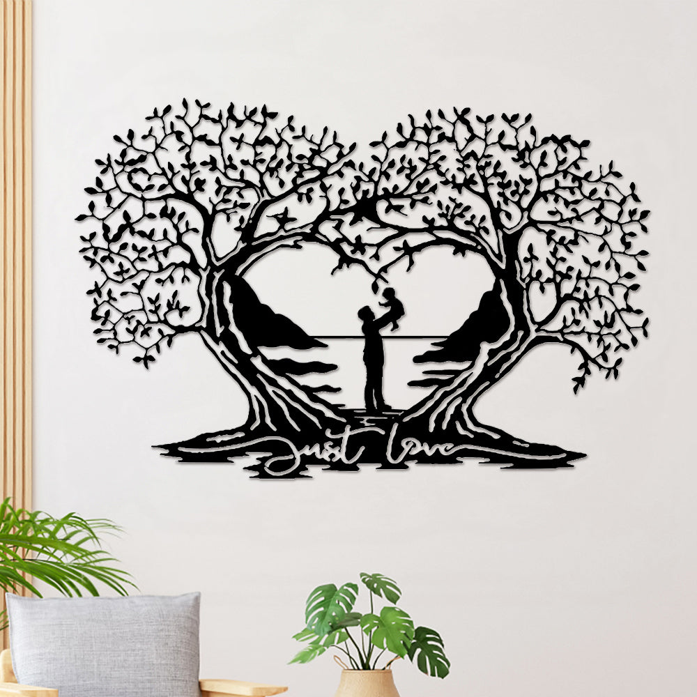 Family Tree Love Tree Heart Shaped Tree Of Life Metal Wall Art