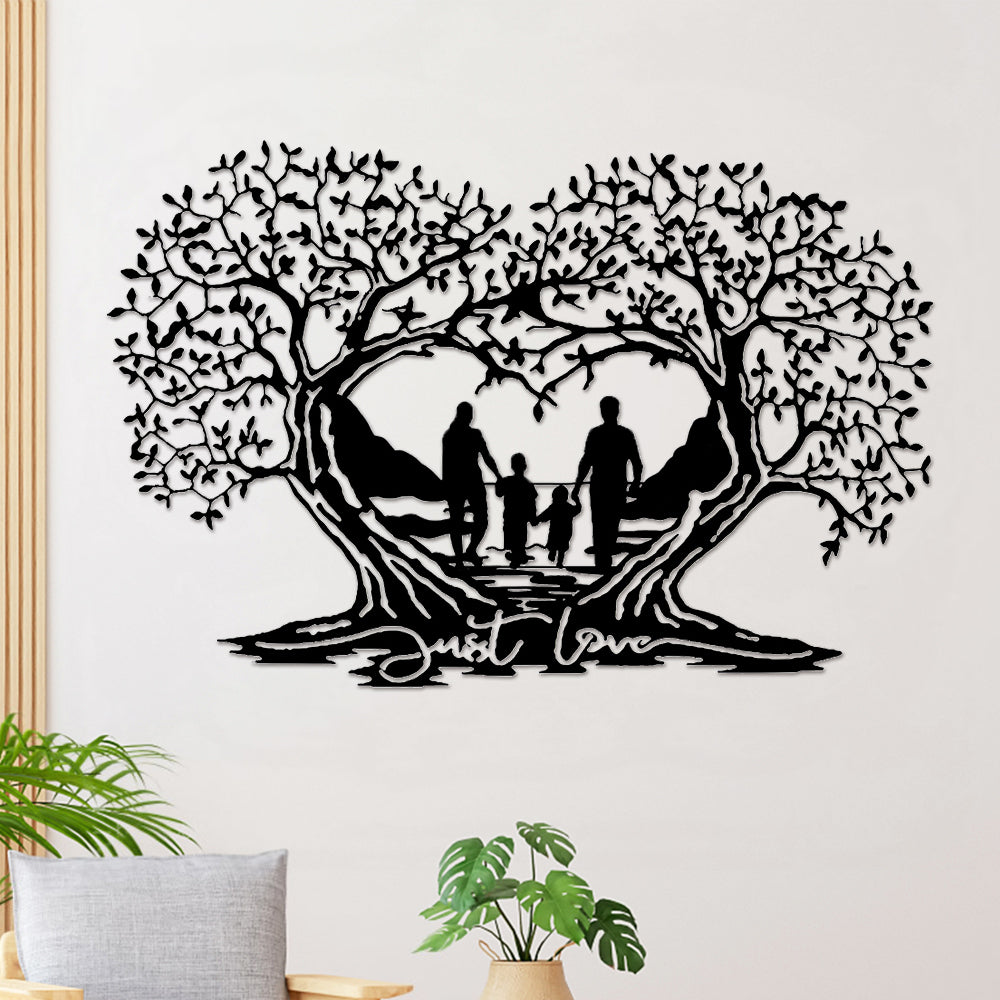 Family Tree Love Tree Heart Shaped Tree Of Life Metal Wall Art