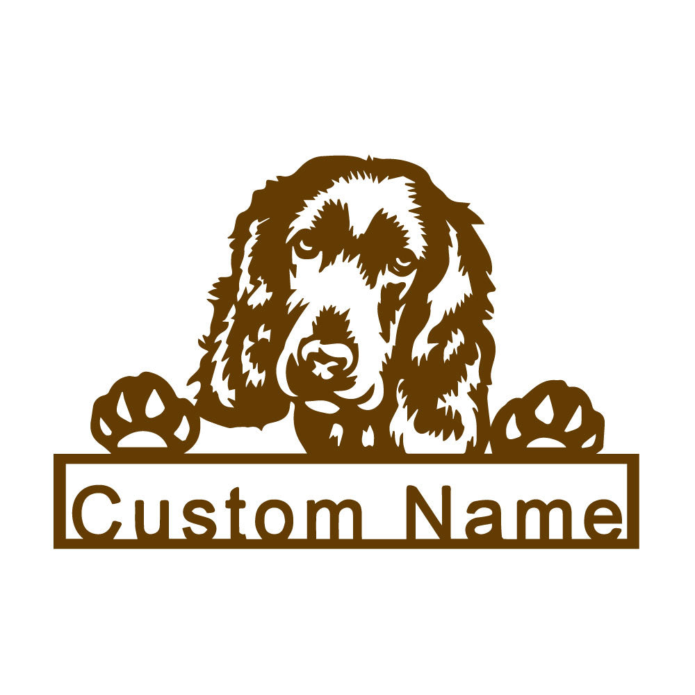 English Cocker Spaniel Dog Metal Art Personalized Metal Name Sign