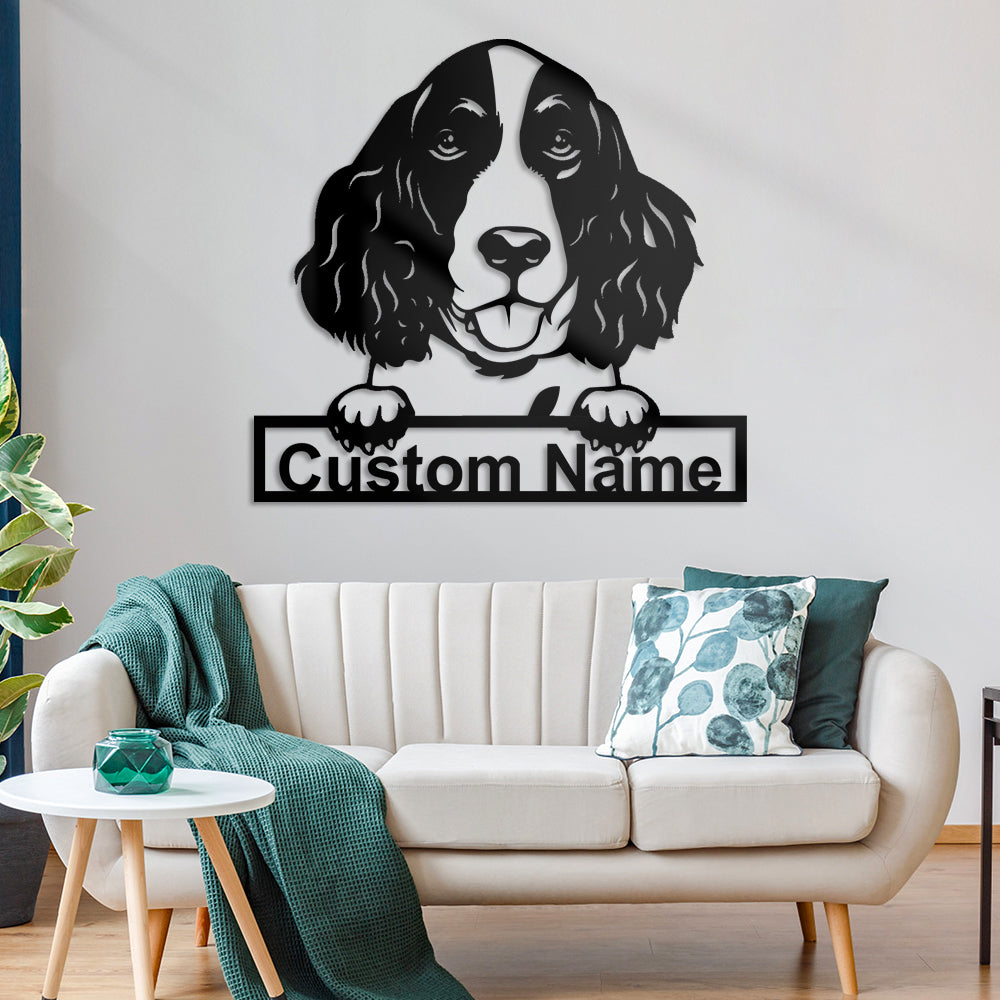 English Springer Spaniel Dog Metal Wall Art Dog Lover Personalized Metal Sign
