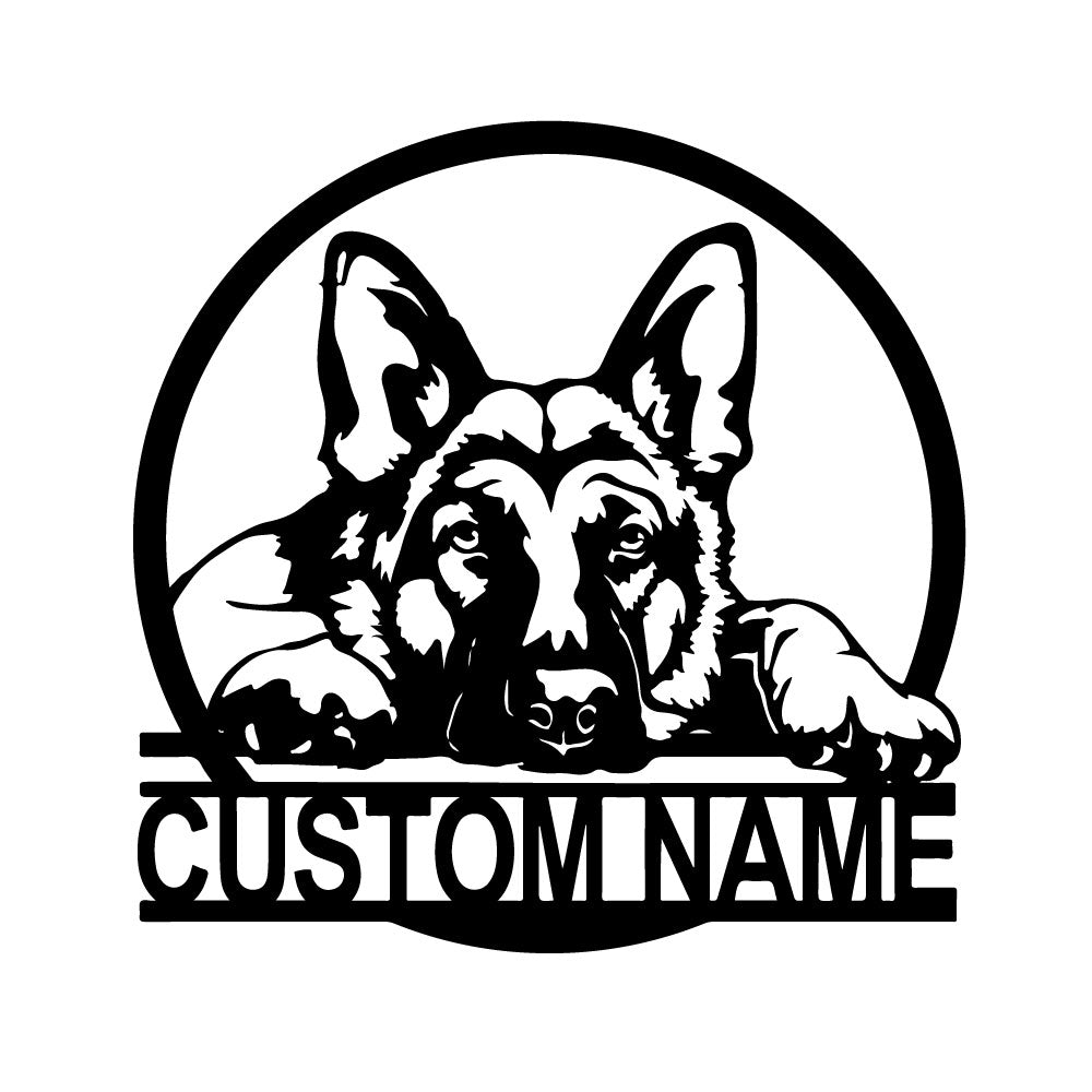 German Shepherd Metal Wall Art Dog Lover Personalized Metal Sign