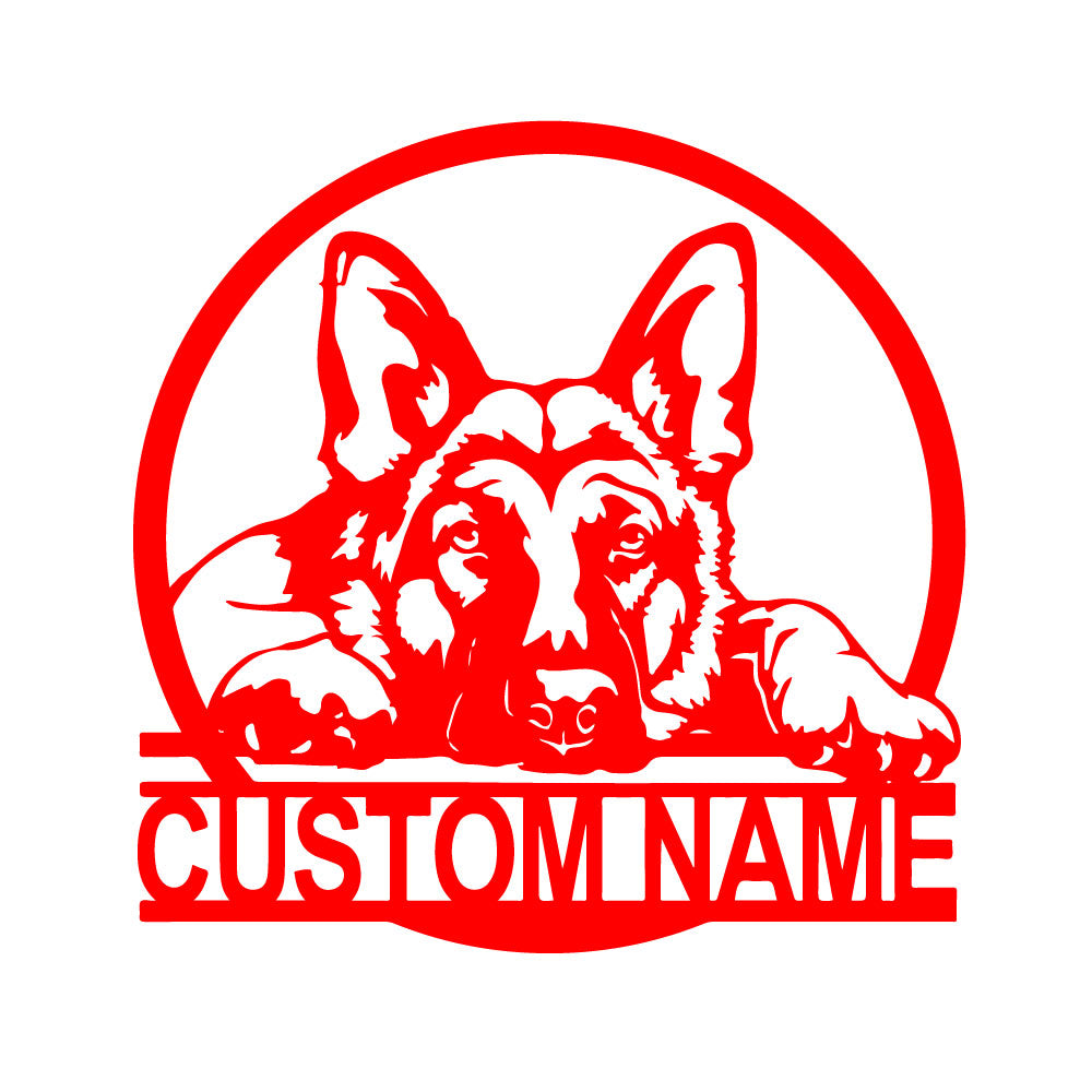 German Shepherd Metal Wall Art Dog Lover Personalized Metal Sign