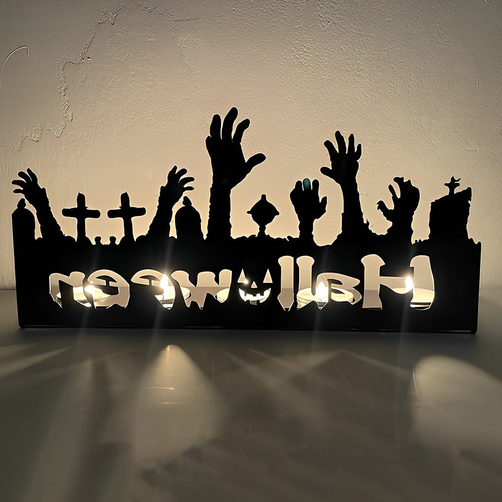 Halloween Candle Holder Metal Decorative