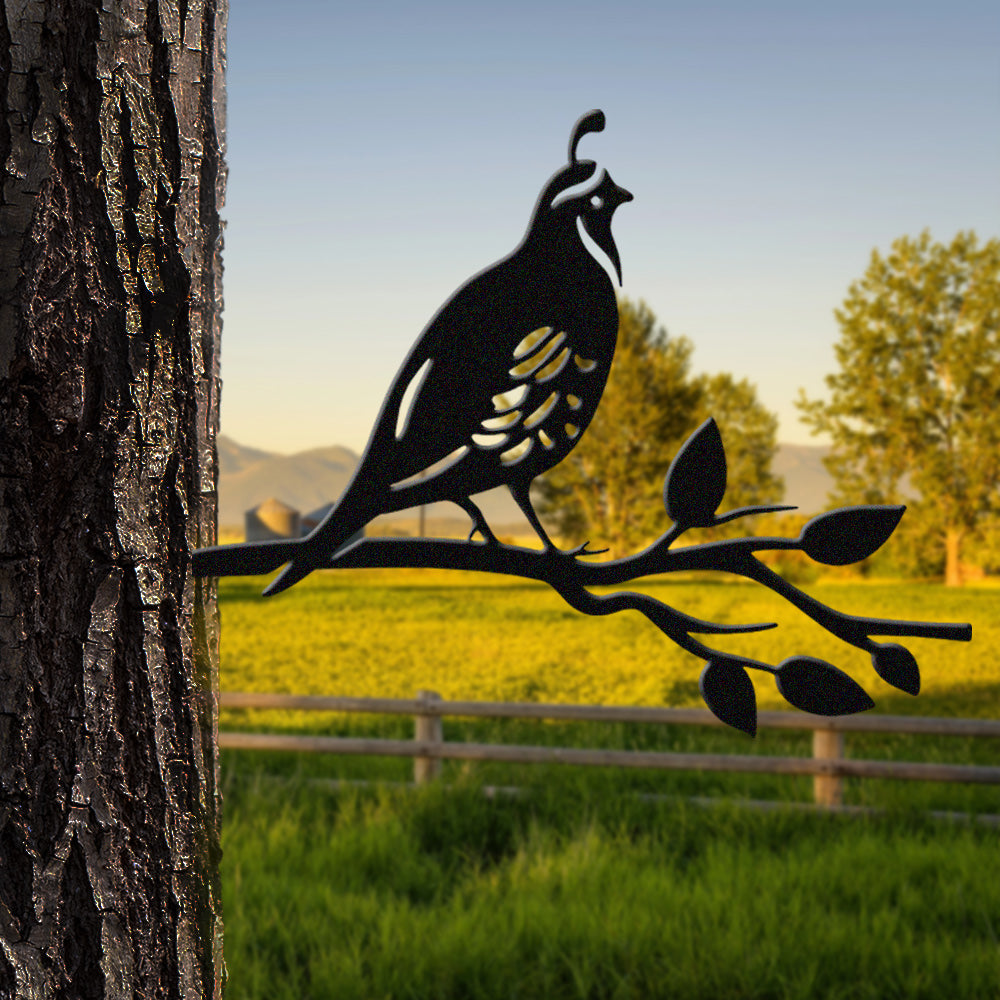 Crested Bird on Branch Metal Wall Art – Nature Silhouette Metal Decor ...