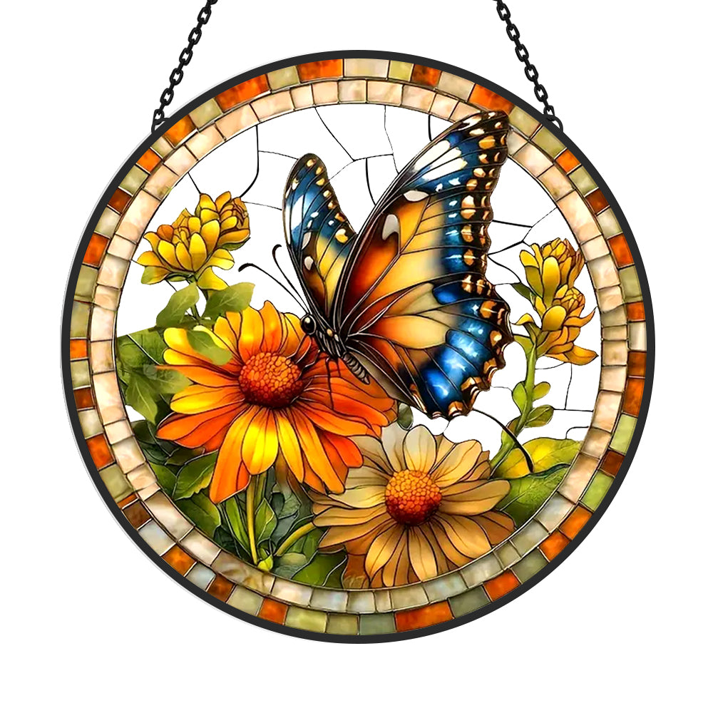 Butterfly Sun Catcher Decoration Stained Glass Window Hanging