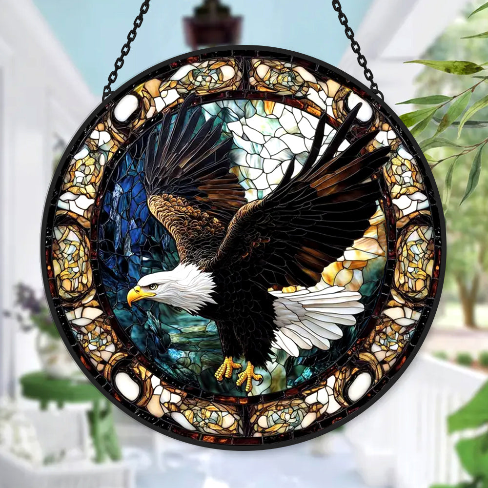 Eagle Sun Catcher Decoration Stained Glass Window Hanging