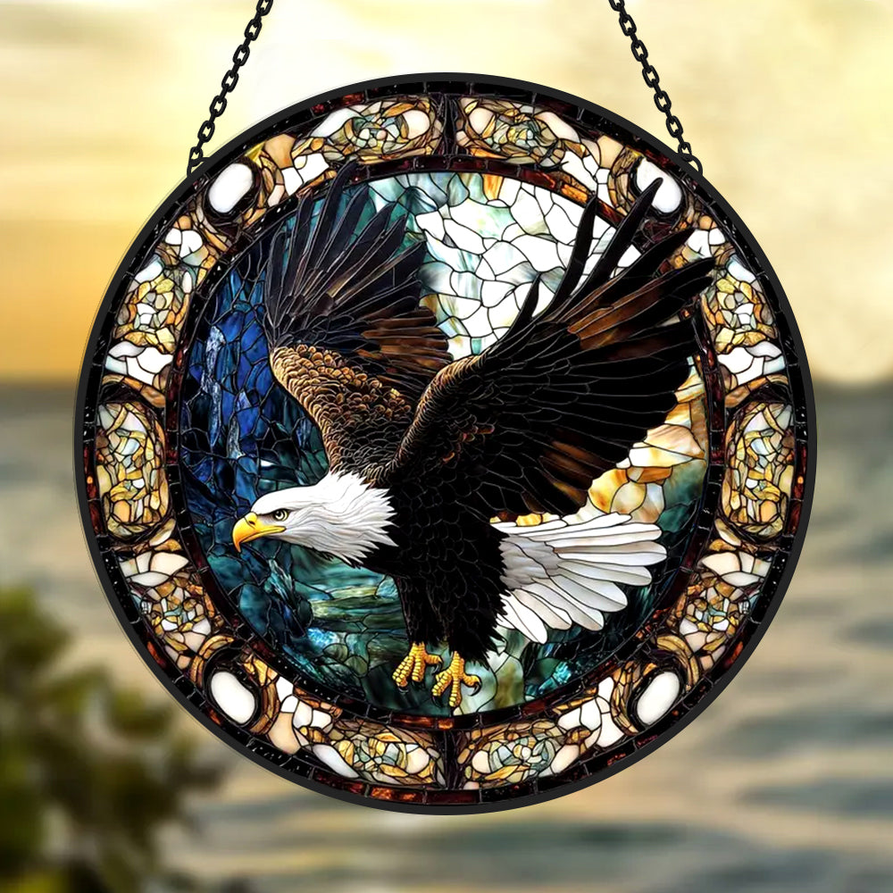 Eagle Sun Catcher Decoration Stained Glass Window Hanging