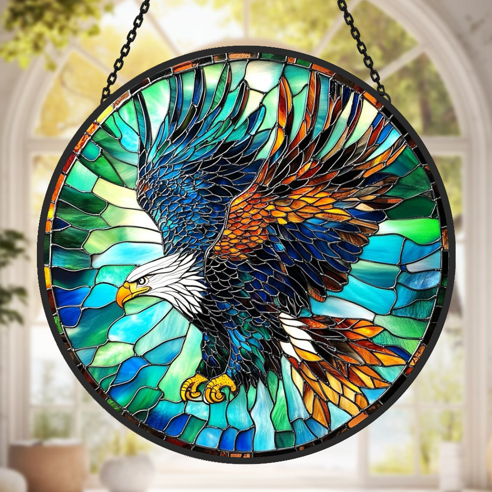Eagle Sun Catcher Decoration Stained Glass Window Hanging