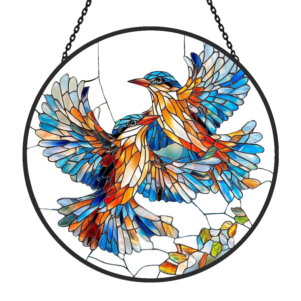 Hummingbird Sun Catcher Decoration Stained Glass Window Hanging