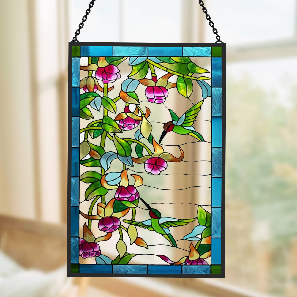 Hummingbird Sun Catcher Decoration Stained Glass Window Hanging