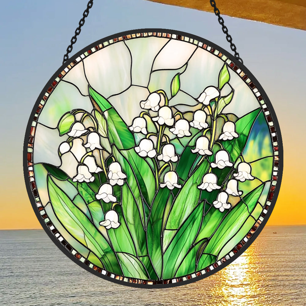 Lily Of The Valley Sun Catcher Decoration Stained Glass Window Hanging