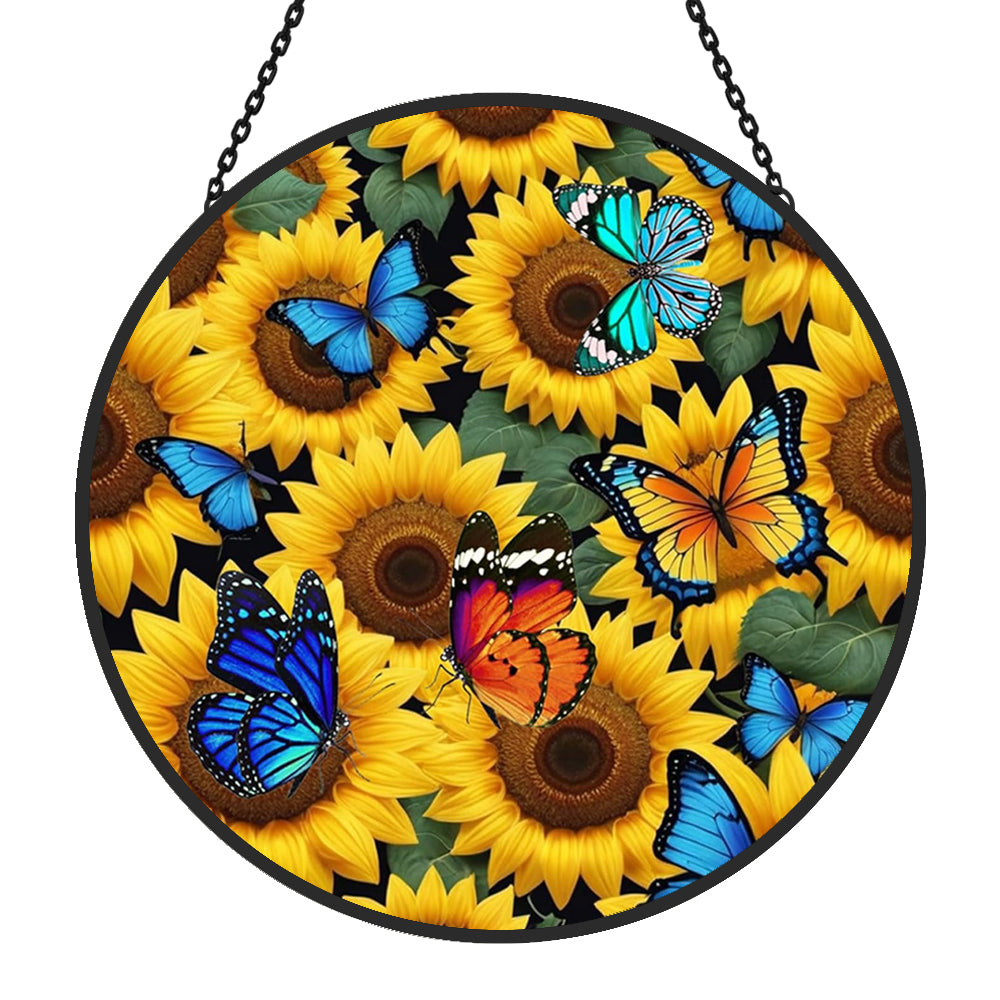 Sunflower Sun Catcher Decoration Stained Glass Window Hanging