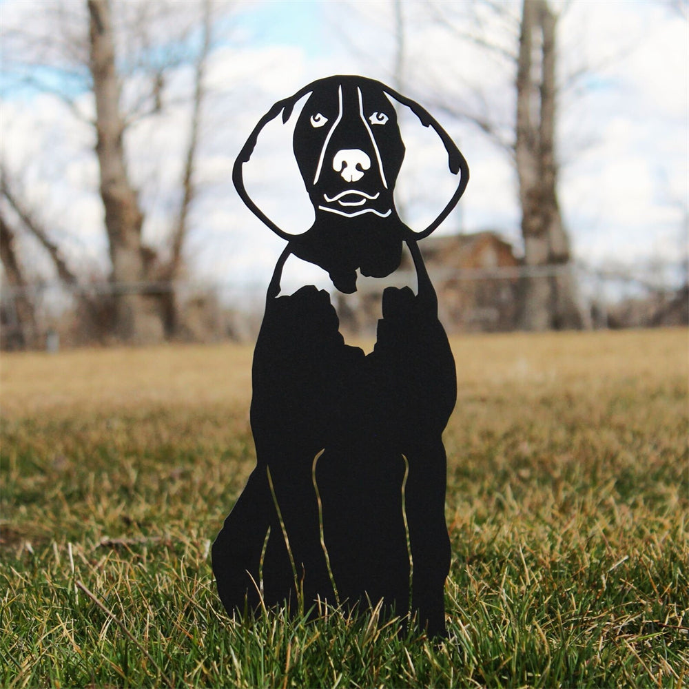 American English Coonhound Black Metal Dog Silhouette