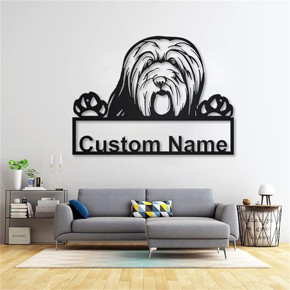 Personalized Bearded Collie Dog Metal Sign Art