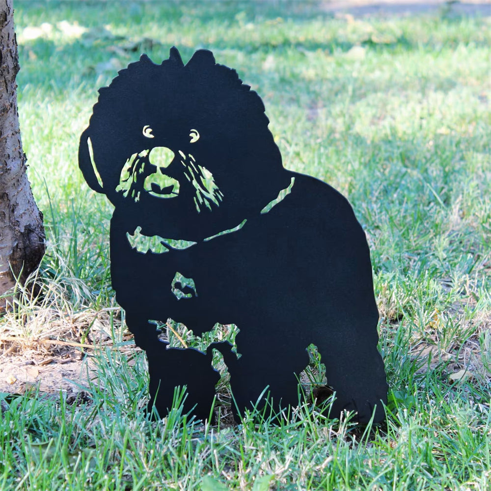 Bichon Frise Black Metal Dog Silhouette