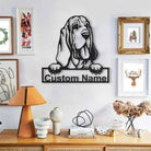 Bloodhound Dog Metal Art Personalized Metal Name Sign