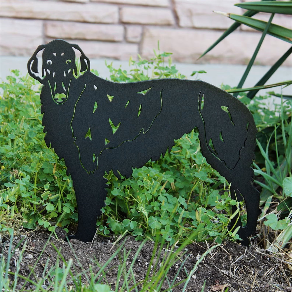 Borzoi Black Metal Dog Silhouette