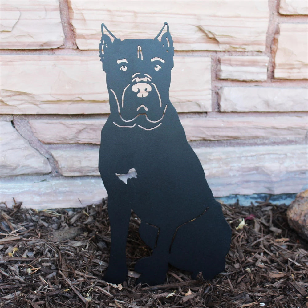 Cane Corso Black Metal Dog Silhouette