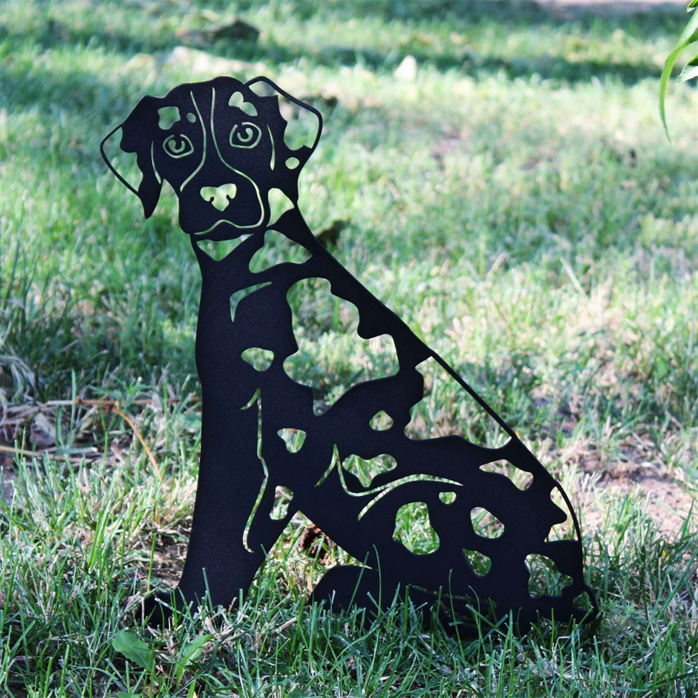 Catahoula Leopard Dog Black Metal Dog Silhouette