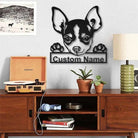 Chihuahua Dog Metal Art Personalized Metal Name Sign