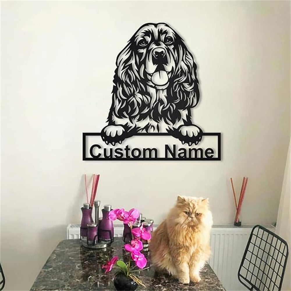 Custom Name Personalized Cocker Spaniel Dog Metal Sign Art