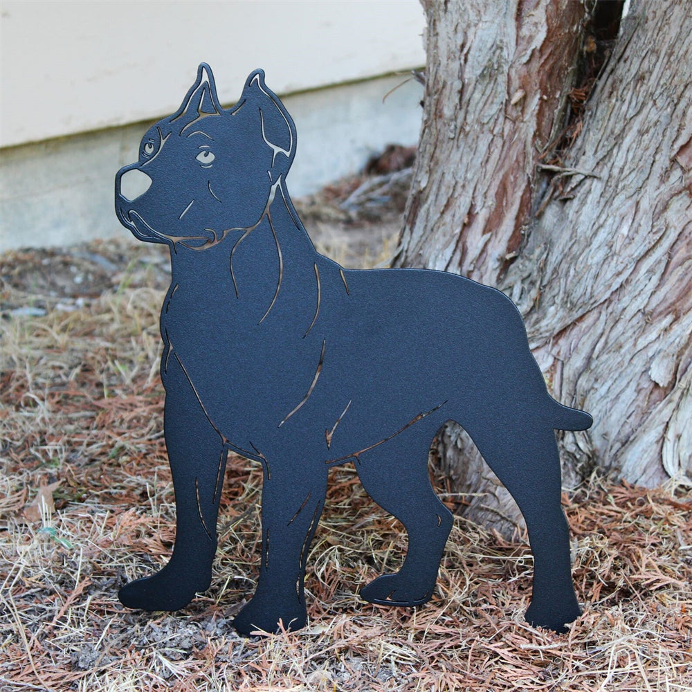 Dogo Argentino Black Metal Dog Silhouette