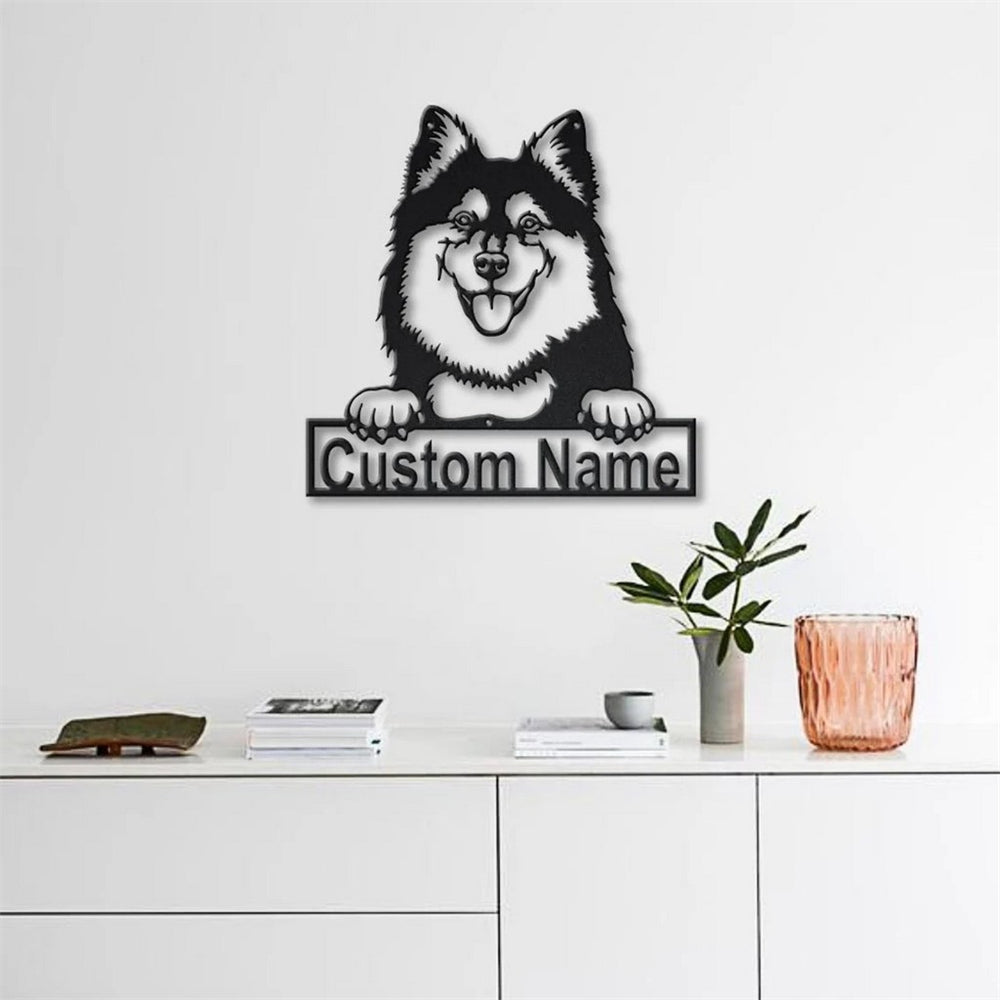 Finnish Lapphund Dog Metal Art Personalized Metal Name Sign