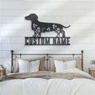 Floral Dachshunds Personalized Metal Signs