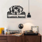 German Shorthaired Pointer Dog Metal Art Personalized Metal Name Sign