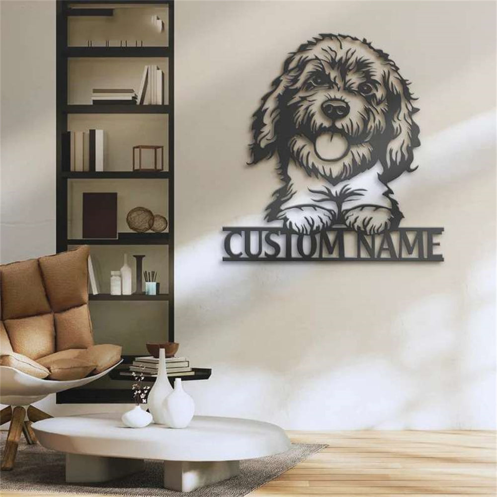 Golden Doodle Metal Wall Art Dog Lover Personalized Metal Sign