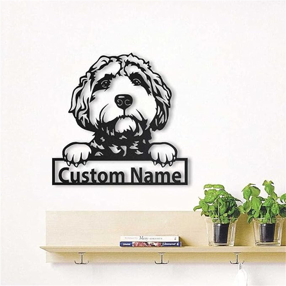 Personalized Goldendoodle Dog Metal Sign Art