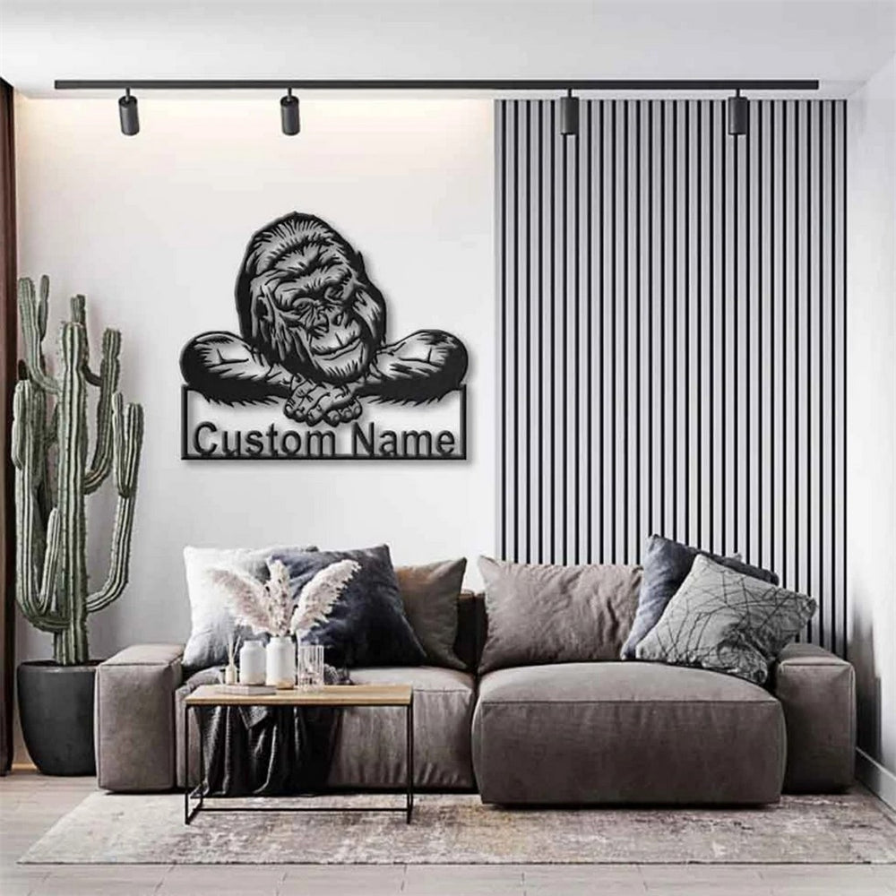 Gorilla Metal Art Personalized Metal Name Sign
