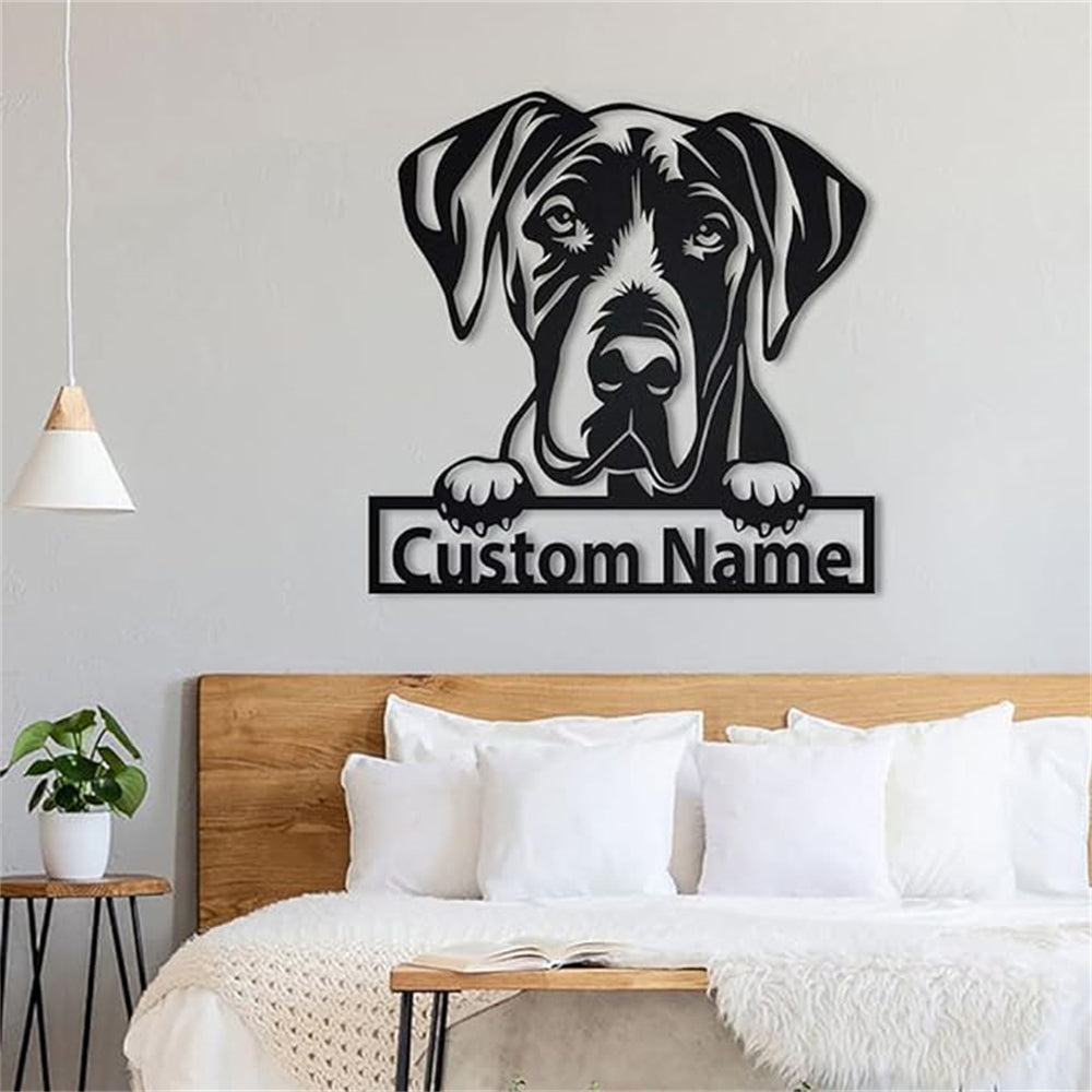 Custom Name Personalized Great Dane Dog Metal Sign Art