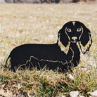 Longhaired Dachshund Black Metal Dog Silhouette