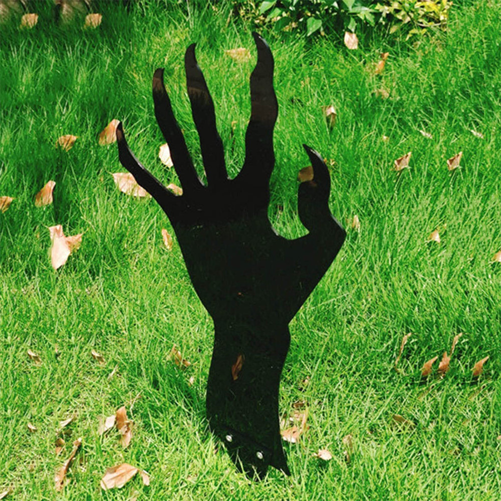 Halloween Witch's Hand Silhouette Outdoor Metal Garden Markers