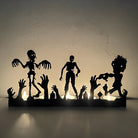 Halloween Three Skeleton Zombies Candle Holder Metal Decorative