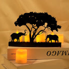 Elephants Candle Holder Metal Decorative