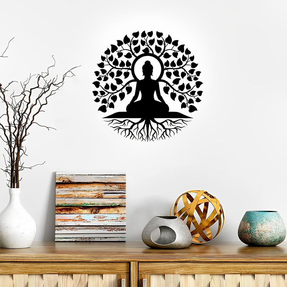 Buddha Tree of Life (Yoga Meditation) Metal Wall Art – Beckymetal.com