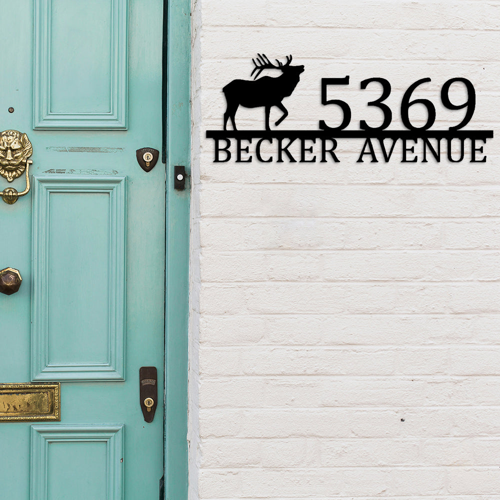 Elk Antler Address Metal Sign Custom – Beckymetal.com