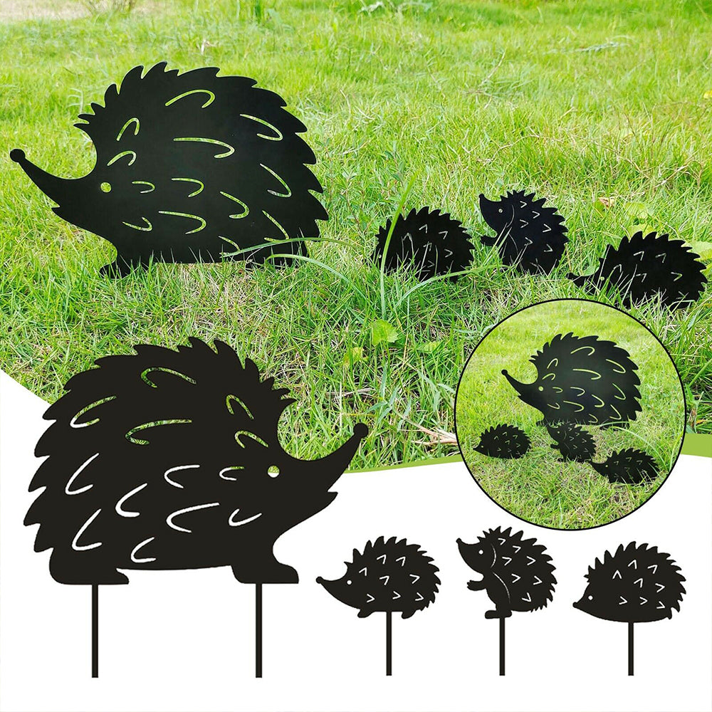 Hedgehog Animals 4 Pack Outdoor Metal Markers