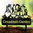 Garden Sign 4 Gnomes Outdoor Metal Markers
