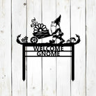 Garden Sign Gnome Wheelbarrow Outdoor Metal Markers