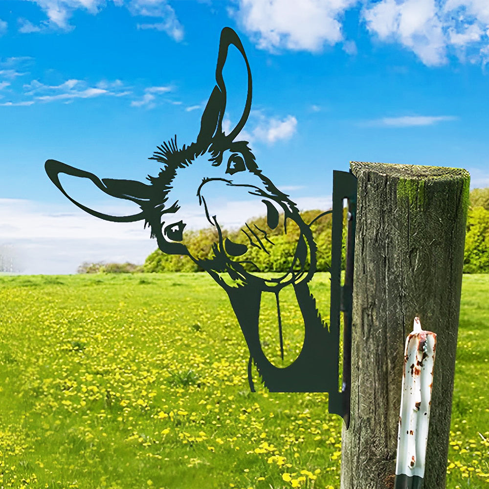 Naughty Donkey Farm Peeping Animal Outdoor Metal Garden Art ...