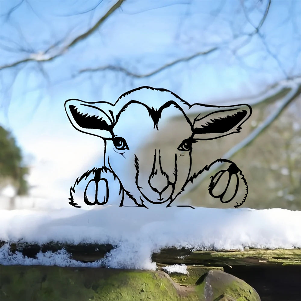 Sheep Farm Peeping Animal Outdoor Metal Garden Art