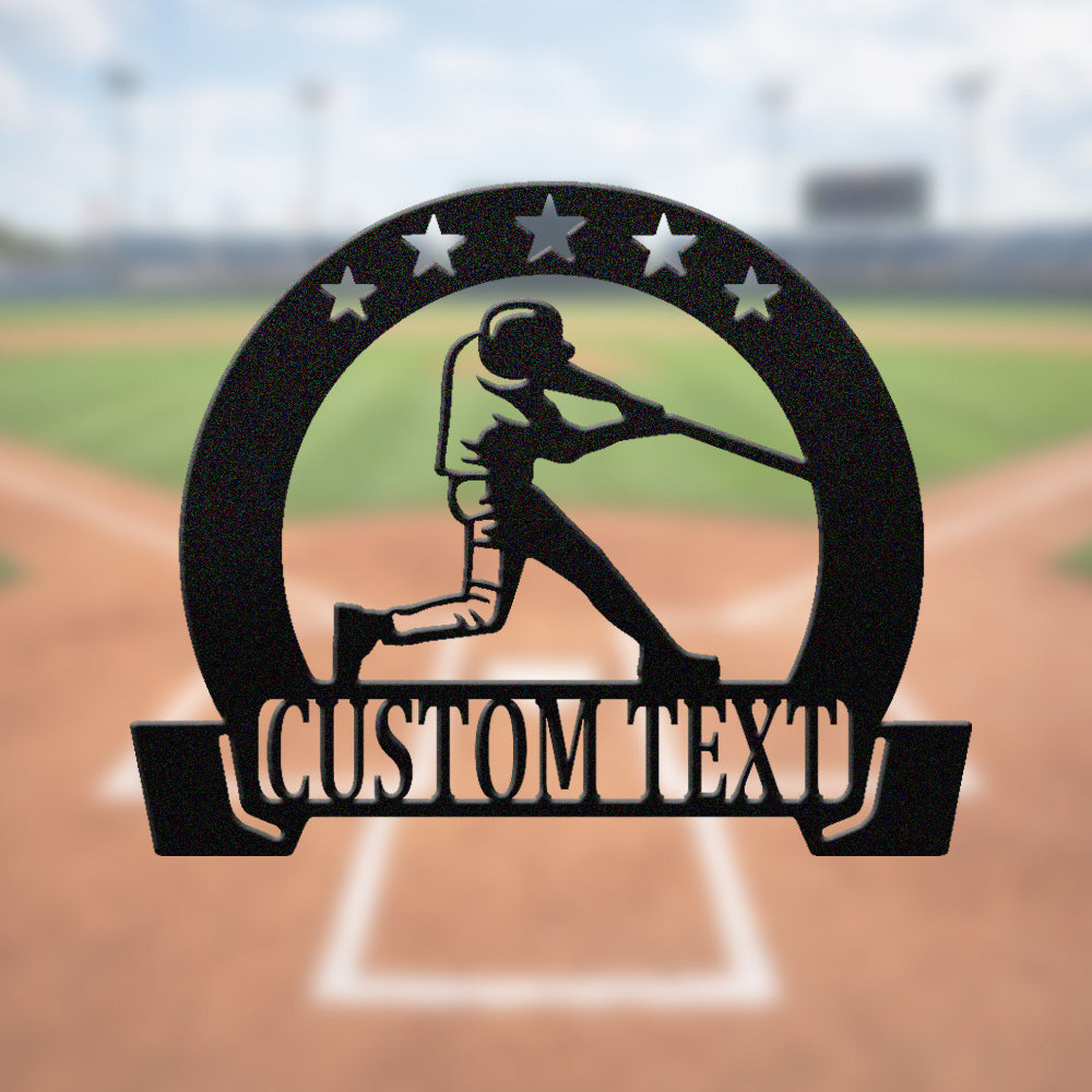 Simple Metal Baseball Sign Custom Baseball Player Metal Wall Art Sign – Beckymetal.com